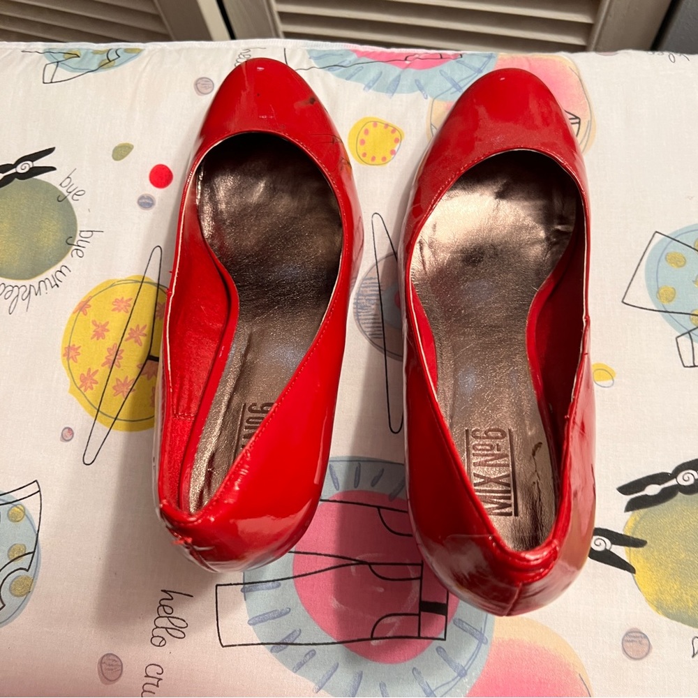 Red leather shoe